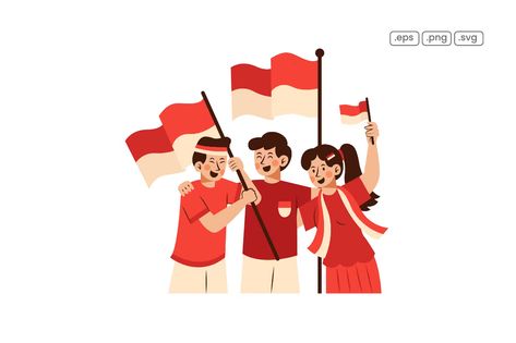 Youth Celebrate Indonesia Independence Day, Illustrations ft. celebration & indonesia - Envato Elements Blog Video, Music Logo, Royalty Free Music, Music Design, Envato Elements, Web Marketing, All Fonts, Web Template, Print Templates