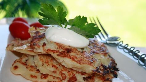 Swedish Potato Pancakes (Raggmunk) Recipe - Food.com Potato Pancake Recipe, Swedish Cuisine, Swedish Pancakes, Potato Pancake, Raw Potato, Swedish Dishes, Scandinavian Food, Potato Pancakes, Potato Cakes