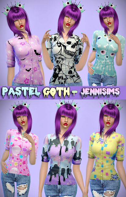 Pastel Goth Dress, Goth Shirt, Pastel Goth Fashion, Clothing Female, Sims4 Clothes, Sims 4 Update, Goth Dress, Sims 4 Clothing, Cc Finds