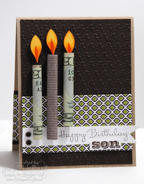 Money Birthday, Money Candles, Birthday Candle Card, Money Candle, Money Gifts, Everyday Cards, Creative Money Gifts, Candle Cards, Ge Bort