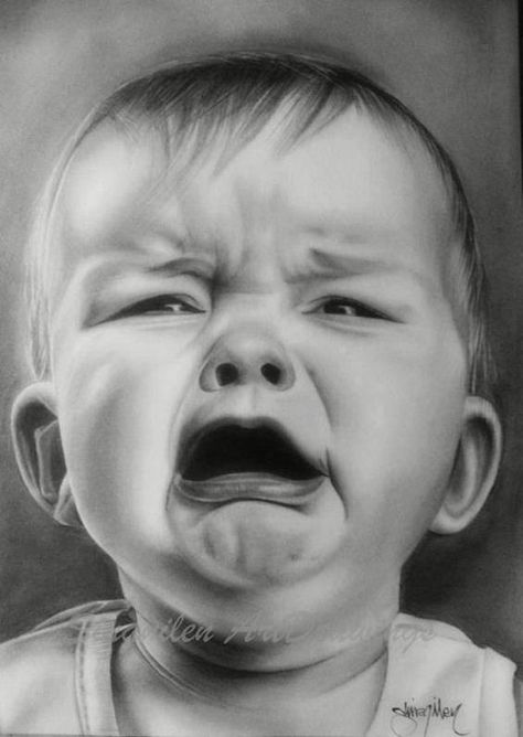 Baby Face Drawing, Crying Baby, Female Face Drawing, Pencil Portrait Drawing, Realistic Pencil Drawings, 얼굴 그리기, Drawing Faces, Baby Faces, Baby Drawing