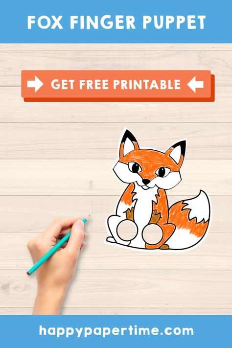 Fox finger puppet printable. This cute printable fox puppet is perfect for a woodland puppet show or just an afternoon craft with the kids. A great way to entertain any fox fan out there. Check out our other available printable crafts. #woodlandcraft #fox #printablepuppet #foxfingerpuppet #foxcraft #kidscraft #kidsactivity Fox Finger Puppet, Finger Puppet Template, Fox Puppet, Puppet Printable, Puppet Template, Afternoon Crafts, Kids Activities At Home, Fox Crafts, Diy Kids Games