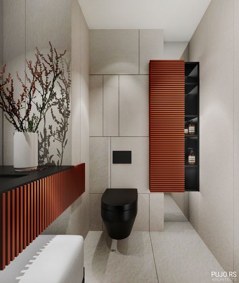 Toilet Design Modern, Toilette Design, Ideas Baños, Restroom Design, Bathroom Inspiration Modern, Washroom Design, Bathroom Design Decor, Toilet Design, Home Room Design