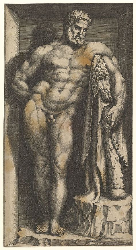 Giorgio Ghisi | The Farnese Hercules | The Metropolitan Museum of Art Farnese Hercules, Masculine Art, Nude Artwork, Vitamins And Supplements, Human Anatomy Art, Art Of Man, Greek Mythology Art, Anatomy Sketches, Biblical Art