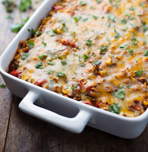 15 Meatless Casseroles That Are Perfect for Meal Prep | SELF Meatless Casseroles, Healthy Mexican Casserole, Food Casseroles, Meals Without Meat, Brain Healthy Foods, Meat Casserole, Vegetarian Casserole, Resep Salad, Mexican Casserole