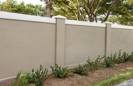 Concrete Is Concrete Or Is It? Decorative Fence Ideas, Nigerian Houses, Concrete Fencing, Fencing Design, Fence Wall Design, Decorative Fence, Ideas For Backyard, Compound Wall Design, Front Wall Design