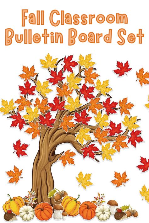 Acorn Bulletin Board Ideas, Fall Tree Bulletin Board Ideas, Fall Leaves Classroom Door, Thankful Tree Bulletin Board, Fall Into Learning Bulletin Board, Acknowledgments For Project, Tree Bulletin Board, Bulletin Board Decoration, Happy Fall Y'all Bulletin Board