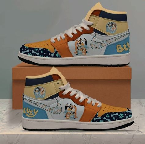 Bluey Custom Shoes, Bluey Converse, Bluey Shoes, Bluey Stuff, Pretty Sneakers, Things I Need To Buy, Cute Nike Outfits, Nike Fashion Shoes, Preppy Shoes