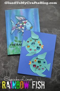 Cupcake Liner Rainbow Fish {Kid Craft} Rainbow Fish Activities, Rainbow Fish Crafts, Cupcake Liner Crafts, Reading Night, Fish Activities, Random Crafts, Fish Crafts, Rainbow Fish, Ocean Crafts