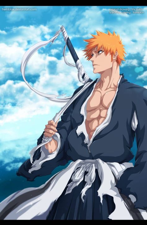 Bleach Ichigo Bankai, Ichigo Bankai, Ichigo Kurosaki Wallpaper, Kuchiki Byakuya, Tite Kubo, Bleach Anime Ichigo, Bleach Anime Art, Kurosaki Ichigo, Ichigo Kurosaki