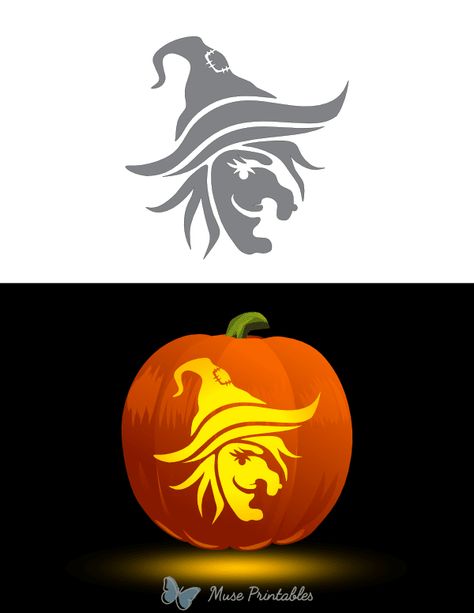 Pumpkin Carving Ideas Witch, Witch Face Pumpkin, Pumpkin Stencils Free, Pumpkin Carving Ideas, Witch Face, Carved Pumpkin, Pumpkin Stencil, Free Stencils, Carving Ideas