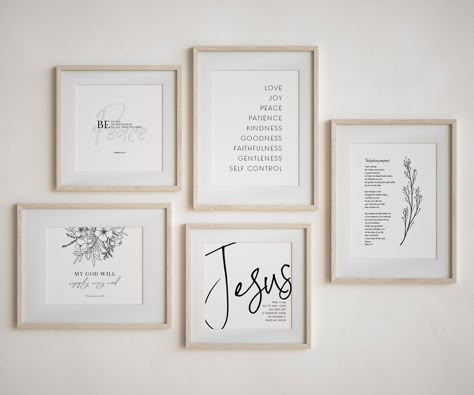 Bible Verse Office Decor, Bible Verse Photo Frame, Verses For Home Decor, Quotes Gallery Wall, Bible Verse Gallery Wall, Framed Bible Verses Wall Art, Christian Framed Wall Art, Christian Gallery Wall, Bible Verse Wall Art Diy