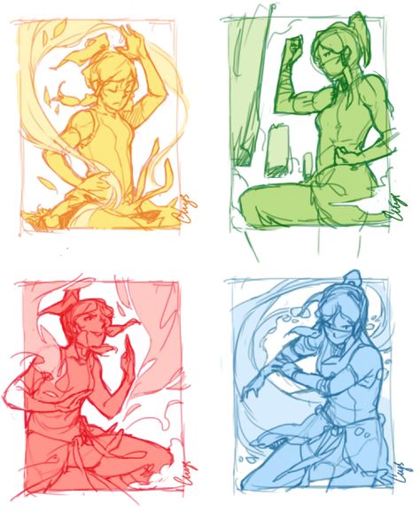 Avatar Korra Fire Bender Pose Reference, Firebender Poses, Fire Bender Poses, Airbender Poses, Korra Airbending, Fire Bending Poses, Firebending Poses, Atla Sketches, Korra Waterbending