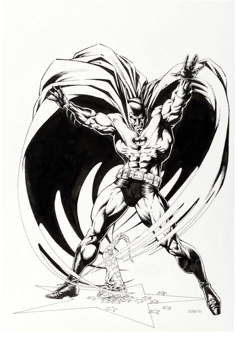 Bart Sears, Batman Drawing, Hulk Art, I'm Batman, Caped Crusader, Comic Characters, Bristol Board, Dc Comics Artwork, Batman Art