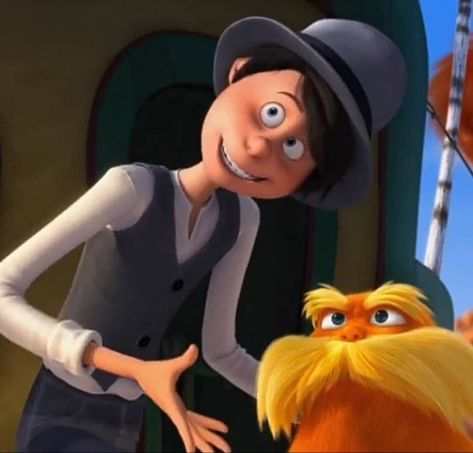 Lorax And Onceler Matching Pfps, Lorax Matching Pfp, Lorax And Onceler, Onceler Pfp, Disney Animated Movies, We Dont Talk, Get A Life, The Lorax, Kid Character