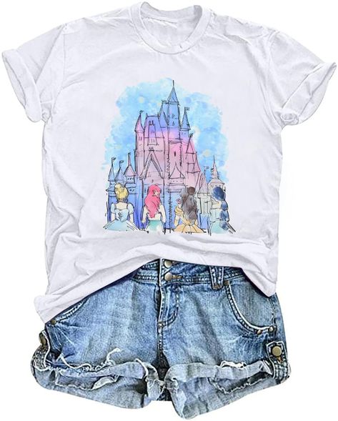 PRICES MAY VARY. Fabric:This magical shirt is made of cotton blend, soft and comfortable,close skin breathe freely It is very comfortable to wear. Feature: Magical castle shirt, simple magic shirt, spring time svg shirt. perfect gift for your family- walt world, epcot, animal kingdom and hollywood studios. Gifts: A good gift for yourself, or a perfect gift for college students, buy this magical shirt for your girlfriend, mom, sister, wife, grandma, grandmother, and believe they will i like it ve Funny Vacation, Family Disney Trip, Disneyland Shirts, Travel Tees, Family Vacation Shirts, Holiday Tops, Princess Castle, Casual Summer Tops, T Shirt Image