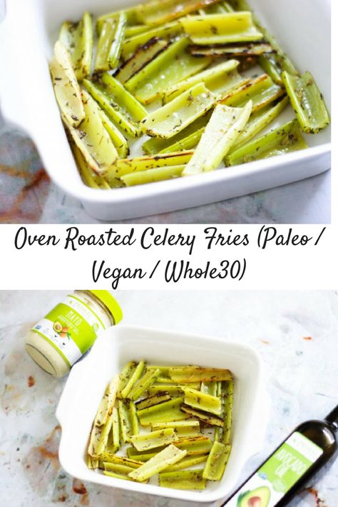 Vegan Whole 30, Roasted Celery, Celery Recipes, Paleo Vegan, Paleo Dinner, Veggie Side Dishes, Veggie Dishes, Roasted Veggies, Whole 30