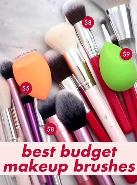 These 4 Brands Make the Best Budget Makeup Brushes | Best Cheap Makeup Brushes | Slashed Beauty Good Blush, Best Cheap Makeup, Budget Makeup, Essential Makeup Brushes, Cheap Makeup Brushes, Makeup Brushes Guide, Make Up Tools, Budget Beauty, Best Makeup Brushes