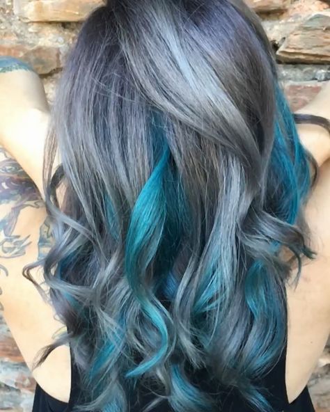 Blue Peekaboo, Guy Tang Hair, Peekaboo Color, Hairdressing Training, Mom Hair, Guy Tang, Dye Ideas, Mom Hairstyles, New Haircuts