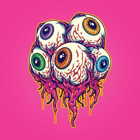 Scary eyeball zombie colorful logo cartoon illustrations Eyeball Illustration, Scary Eyeball, Zombie Logo, Zombie Illustration, Logo Cartoon, Fb Cover Photos, Colorful Logo, Fb Covers, Heart Tree