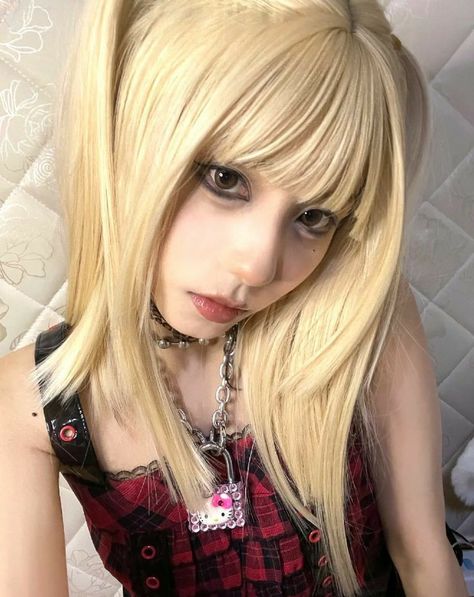 Misa Misa Hairstyle, Misa Hairstyle, Misa Amane, Light Yagami, Gyaru Fashion, Goth Makeup, Portrait Inspiration, Maquillaje De Ojos, Random Stuff