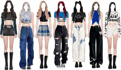 Show Outfit Ideas, Ideas For Blonde Hair, Kpop Concert Outfit, Hair Png, Outfit Maker, Blue Outfit, Outfit Shoplook, Variety Show, Stage Outfits