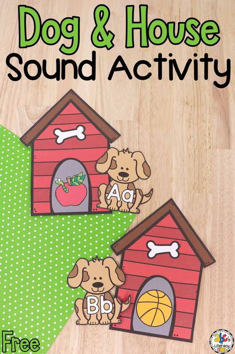 Free printable Dog Beginning Sounds Activity: Sort & match letter and sound recognition resource for beginning readers Alphabet Sound Activities, Preschool Pet Activities, Letter Sound Games, Sound Activities, Teaching Games, Prek Literacy, Letter Sound Activities, Literacy Activities Preschool, Pets Preschool Theme