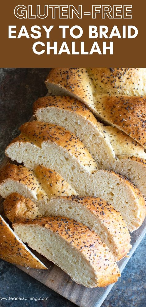 If you are looking for the perfect, easy-to-braid gluten free challah recipe, this is the recipe for you! This challah bread is light and fluffy and it doesn't taste gluten free! I share all of my tips and tricks so you can make this incredible challah recipe. Gf Challah Bread, Gluten Free Hannukah Recipes, Ankarsrum Recipes, Gluten Free Challah Bread Recipe, Gluten Free Challah Bread, Vegan Challah Bread Recipe, Vegan Challah Bread, Vegan Challah, Gluten Free Challah