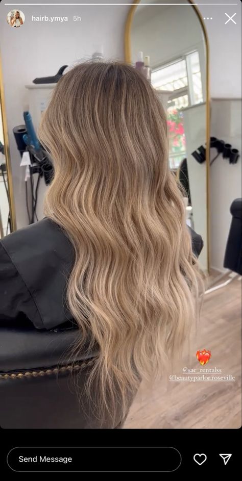 Blonde Hair Color Ideas Root Smudge, Fawn Hair With Blonde Highlights, Blonde But Not Too Blonde, Blonde With A Dark Root, Champagne Blonde Balayage Dark Roots, Lived In Sandy Blonde, Warm Ashy Blonde Hair, Bronze Creamy Blonde Hair, Blonde Balayage Root Melt