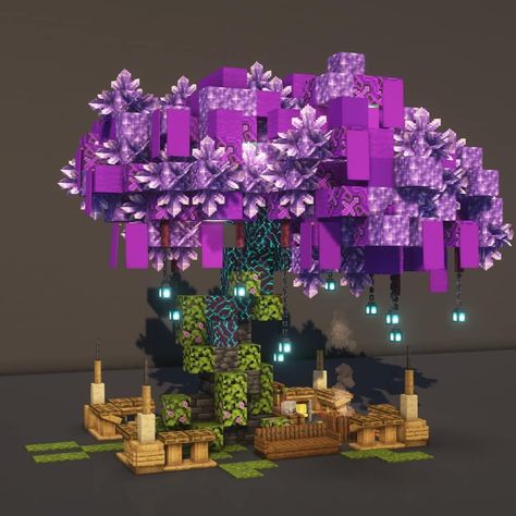 @SixerFTW on Instagram: “New 1.17 Fantasy Brewing station under Crystal tree. Become my patreon and get to download all my builds: https://www.patreon.com/sixerftw…” Minecraft Interior Design, Bangunan Minecraft, Fantasy Tree, Minecraft Medieval, Cool Minecraft Houses, Cute Minecraft Houses, Minecraft Furniture, Minecraft Plans, Minecraft Tips