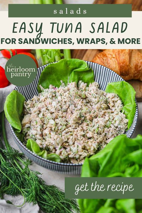 Salad For Sandwiches, Easy Tuna Salad, Hearty Salad Recipes, Kewpie Mayo, Sandwiches Wraps, Bbq Chicken Salad, Pasta Sides, Tuna Salad Recipe, Salad Wraps