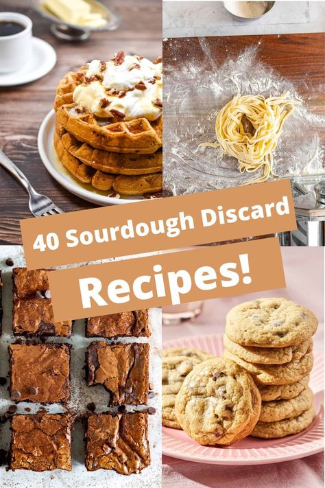 When you are getting ready to make some sourdough bread, don't throw out your sourdough starter! These sourdough discard recipes all make amazing use of your leftover starter! From muffins, to pasta, to brownies, to pita bread, there is something for everyone in this ultimate list of 40 sourdough discard recipes. Leftover Starter Recipes, What To Make With Discarded Sourdough Starter, Sourdough Leftover Recipes, Sourdough Cast Off Recipes, Active Sourdough Discard Recipes, Disguarded Sourdough Starter Recipes, Leftover Sourdough Starter Recipes, Sourdough Starter Muffin Recipes, Wheat Sourdough Discard Recipes