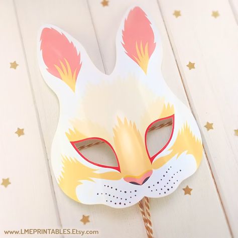 Paper Halloween Costume, Halloween Birthday Decorations, Rabbit Printable, Paper Mask Template, Printable Animal Masks, Printable Mask, Forest Farm, Mask Halloween Costume, Mask Paper