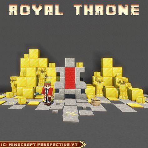 Throne Ideas Minecraft, Throne Minecraft, Minecraft Throne, Minecraft W, Minecraft Earth, Minecraft Building Guide, Minecraft Statues, Steampunk City, Bangunan Minecraft