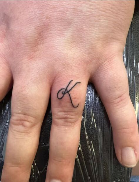 K Letter Finger Tattoos For Men K Finger Tattoo Letter, A Tattoo Letter For Men, K Name Tattoo, K Finger Tattoo, Finger Tattoo Designs For Men, Best Finger Tattoos, Finger Tattoos For Men, Letter K Tattoo, K Names