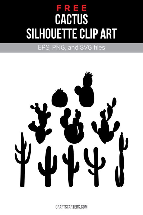 Cricut Cactus Svg Free, Cricut Patterns, Cactus Silhouette, Cactus Svg, Garden Poles, Cactus Pattern, Stamp Ideas, Art Terms, Silhouette Clip Art