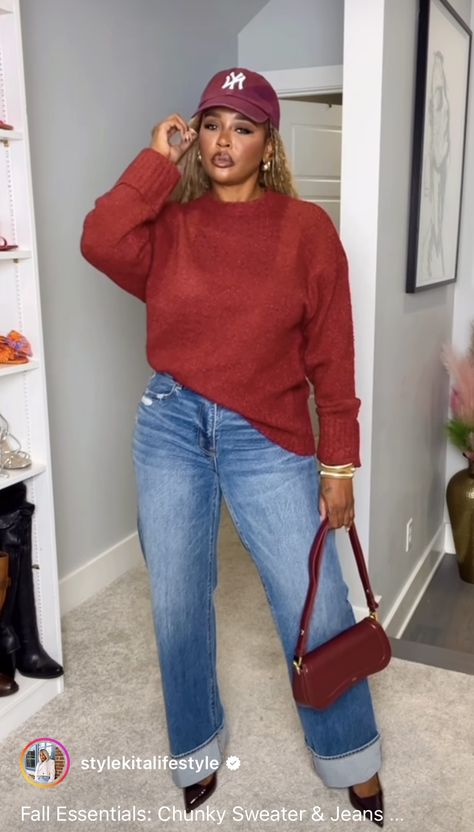 Red Sweater And Jeans Outfit, Teaching Fits, Smart Casual Jeans, Red Shoes Outfit, Modest Fall Outfits, Sweater And Jeans Outfit, Holiday Fits, Dress Tips, Chic Clothing Style