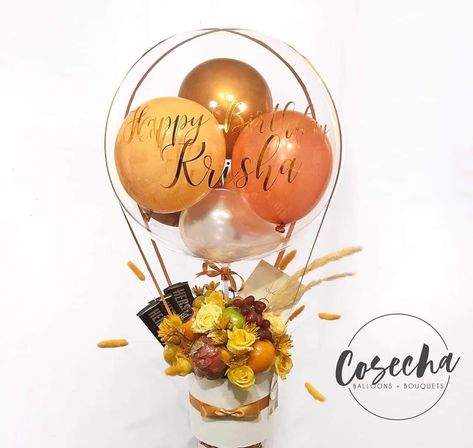 Orange Balloon Bouquet, Bobo Balloons, Bobo Balloon, Bouquets Ideas, Birthday Flowers Bouquet, Fruits And Flowers, Orange Balloons, Balloon Ideas, Balloon Gift