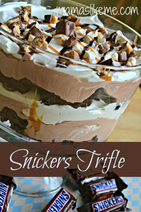 Snickers Trifle, Caramel Apple Pie Recipes, Trifle Recipes Easy, Easy Trifle, Trifle Bowl, Trifle Desserts, Messy Kitchen, Trifle Recipe, Bowl Recipes