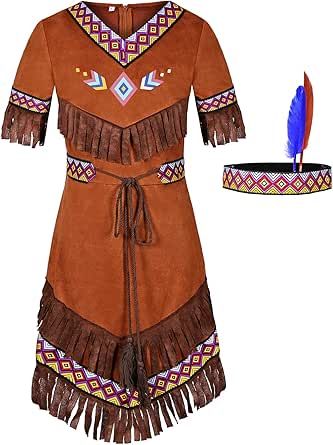 Girl Mohawk, Indian Fancy Dress, American Indian Clothing, Mardi Gras Dress, American Costume, Fringed Dress, Native American Headdress, Baby Costumes Girl, Native American Design