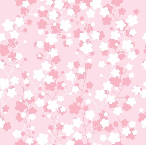 Cute cherry blossom foliage seamless pat... | Premium Vector #Freepik #vector #background #pattern #flower #floral Japanese Seamless Pattern, Pink Seamless Pattern, Cherry Blossoms Background, Sakura Flower Pattern, Cherry Blossom Aesthetic, Cute Cherry Blossom, Sanrio Party, Blossom Background, Sakura Pattern