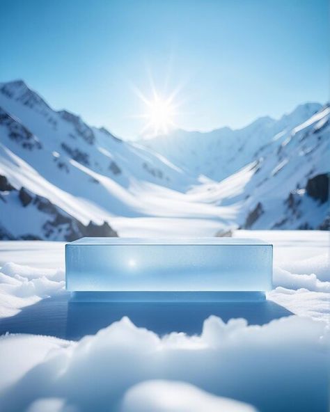 Photo empty ice podium for product sunny... | Premium Photo #Freepik #photo Snow Product Photography, Poster Design Product, Pet Shop Logo Design, Ice Background, Background Mountain, Studio Background Ideas, Outdoor Background, Ice Mountain, Ice Photography