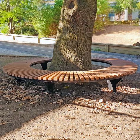 89042 - Wandin Curved Bench x 2 halves Seat Around Tree, Tree Seating, Tree Seat, Tree Bench, Parks Furniture, Curved Bench, Landscape Structure, Hot Dip, Street Furniture