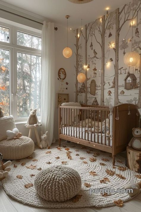 Antique Room Aesthetic, Forest Baby Rooms, Woodland Nursery Ideas, Wall Dividers, Antique Room, Baby Room Themes, Cozy Nursery, Unique Nursery, Nursery Room Design