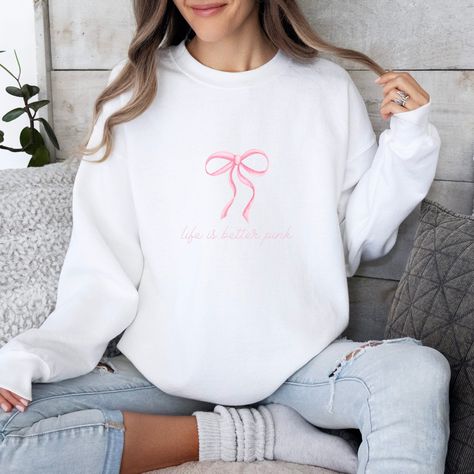 Packaging Aesthetic, Coquette Sweatshirt, Coquette Style, Pink Life, The Mundane, Style Sweatshirt, Cute Sweatshirts, Pink Sweatshirt, Heavy Cotton