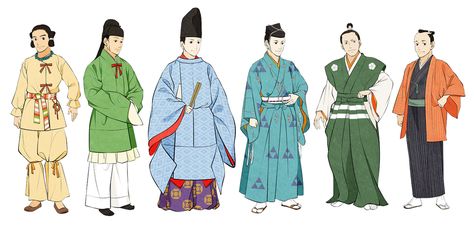 Heian Period Clothing Men, Edo Period Clothing Men, Japanese Traditional Clothing Men, Medieval Japanese, Nara Period, Muromachi Period, Japanese Traditional Clothing, Heian Era, Japanese Costume