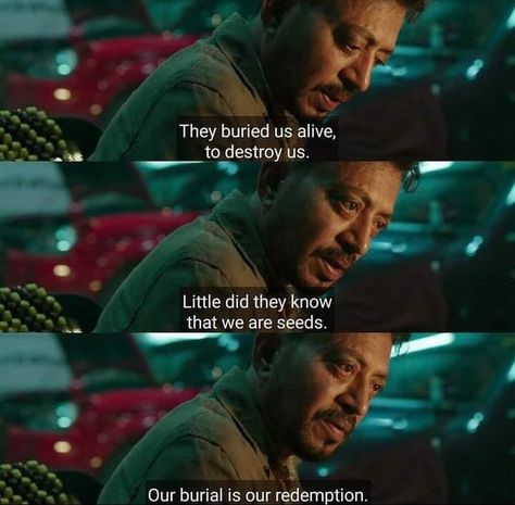 Movie Quotes Deep Wisdom, Karwaan Movie, Movies To Watch Teenagers, This Is Us Movie, Bollywood Posters, Lights Camera Action, Tv Quotes, Movie Quotes, Quotes Deep