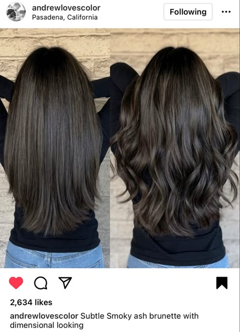 Ash Brunette Balayage, Dark Ash Brown Hair, Ash Brunette, Ash Brown Balayage, Natural Brown Hair, Ash Brown Hair Color, Black Hair Balayage, Ash Hair, Ash Hair Color