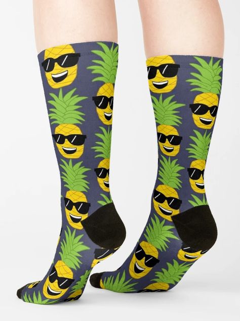 "Cute Pineapple Wearing Sunglasses Pattern" Socks for Sale by HotHibiscus | Redbubble Statement Socks, Cute Pineapple, Funky Socks, Pattern Socks, Wearing Sunglasses, Dog Mat, Fruit Pattern, Patterned Socks, Designer Socks