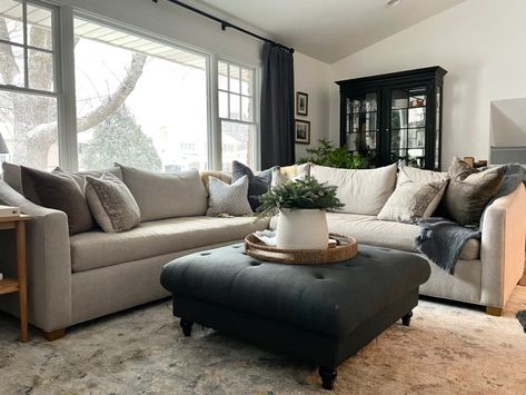 An Unbiased Review of the Maiden Home Sullivan Sectional // Sima Spaces Maiden Home Sectional, Maiden Home, Back Pillow, Comfortable Fashion, Crate And Barrel, 6 Months, Sectional Couch, Family Room, Sectional